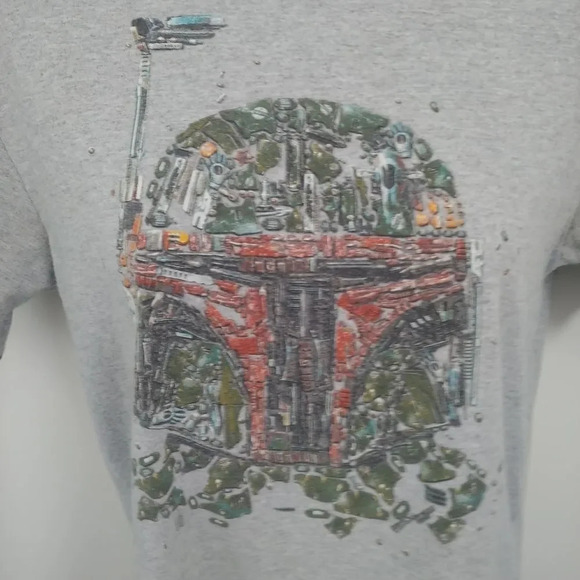 Star Wars Boba Fet Mask T-shirt,  Gray, S - Picture 3 of 7